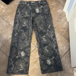 Love Soho Gray Denim Camouflage Wide leg Jeans Size 13